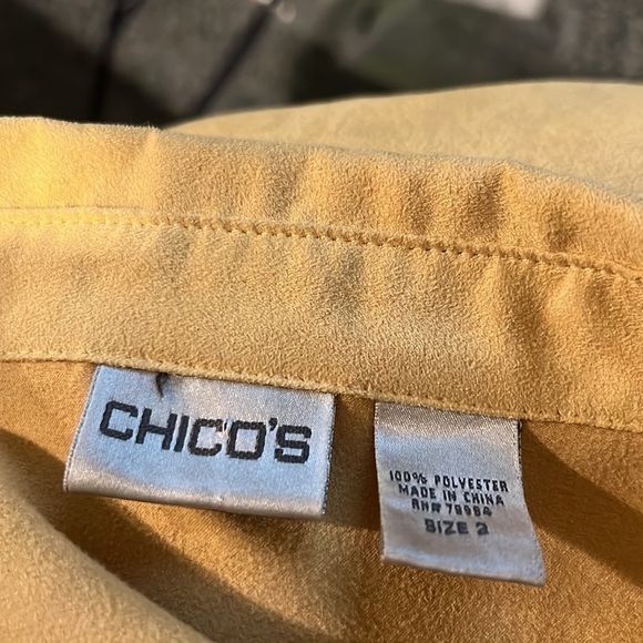CHICOS BLOUSE OR JACKET MUSTARD YELLOW SIZE 2 (Large) - Picture 10 of 10